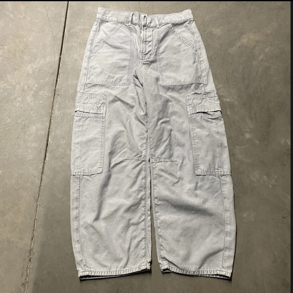 Citizens Of Humanity Light Gray Cargo Cropped Pants Marcelle